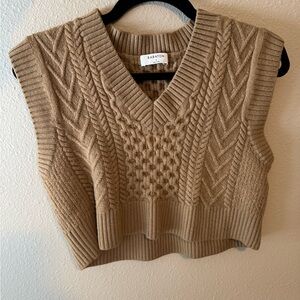 Aritzia Babaton V-Neck Tan Sweater Vest